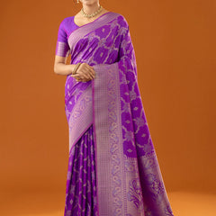 Jamawari Silk Purple Saree