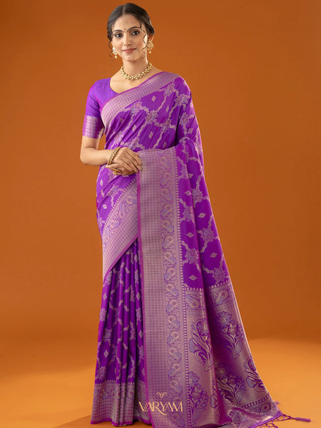 Jamawari Silk Purple Saree