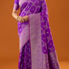 Jamawari Silk Purple Saree