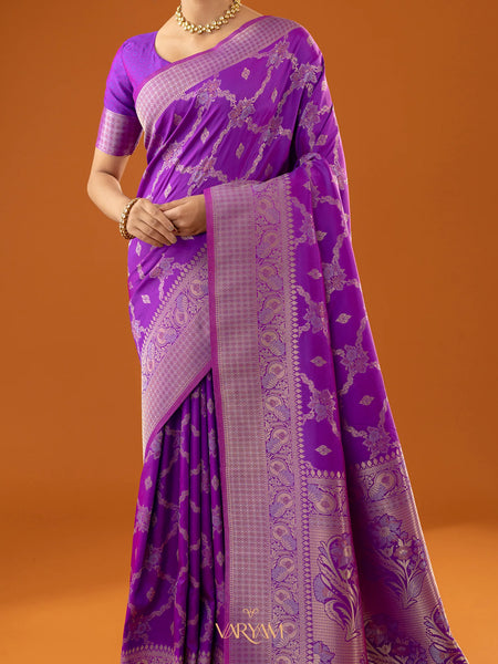 Jamawari Silk Purple Saree