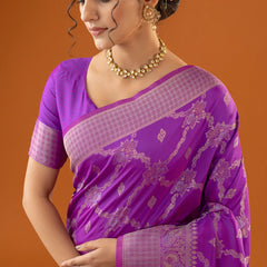Jamawari Silk Purple Saree