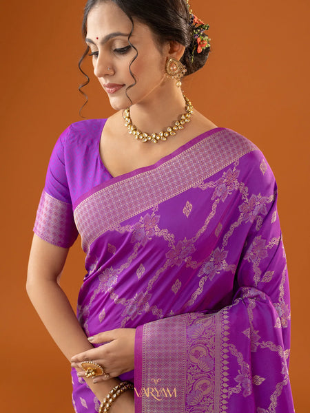 Jamawari Silk Purple Saree