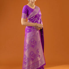 Jamawari Silk Purple Saree