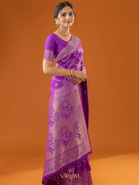 Jamawari Silk Purple Saree