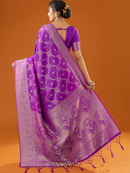 Jamawari Silk Purple Saree