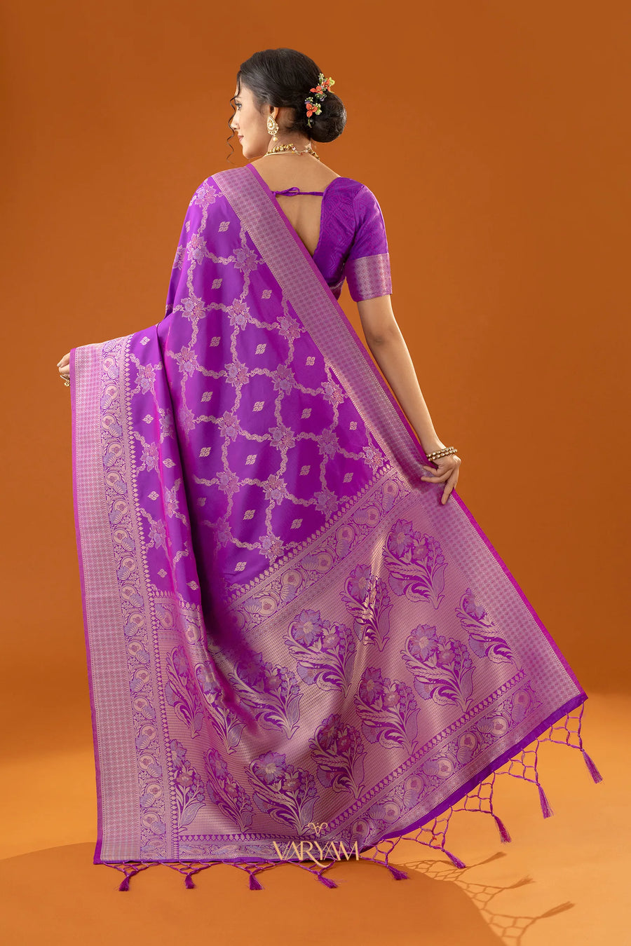 Jamawari Silk Purple Saree