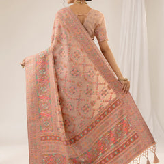 Pashmina Cotton Peach Saree