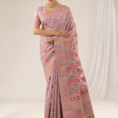 Pashmina Cotton Purple Saree