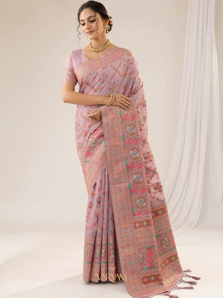 Pashmina Cotton Purple Saree