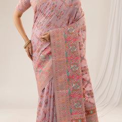 Pashmina Cotton Purple Saree