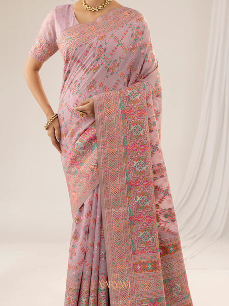 Pashmina Cotton Purple Saree
