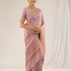 Pashmina Cotton Purple Saree
