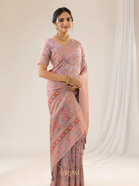 Pashmina Cotton Purple Saree