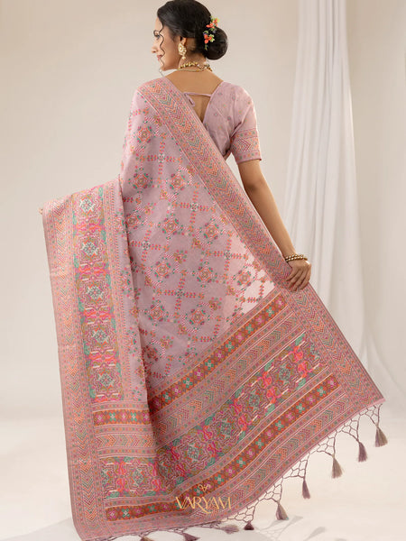 Pashmina Cotton Purple Saree