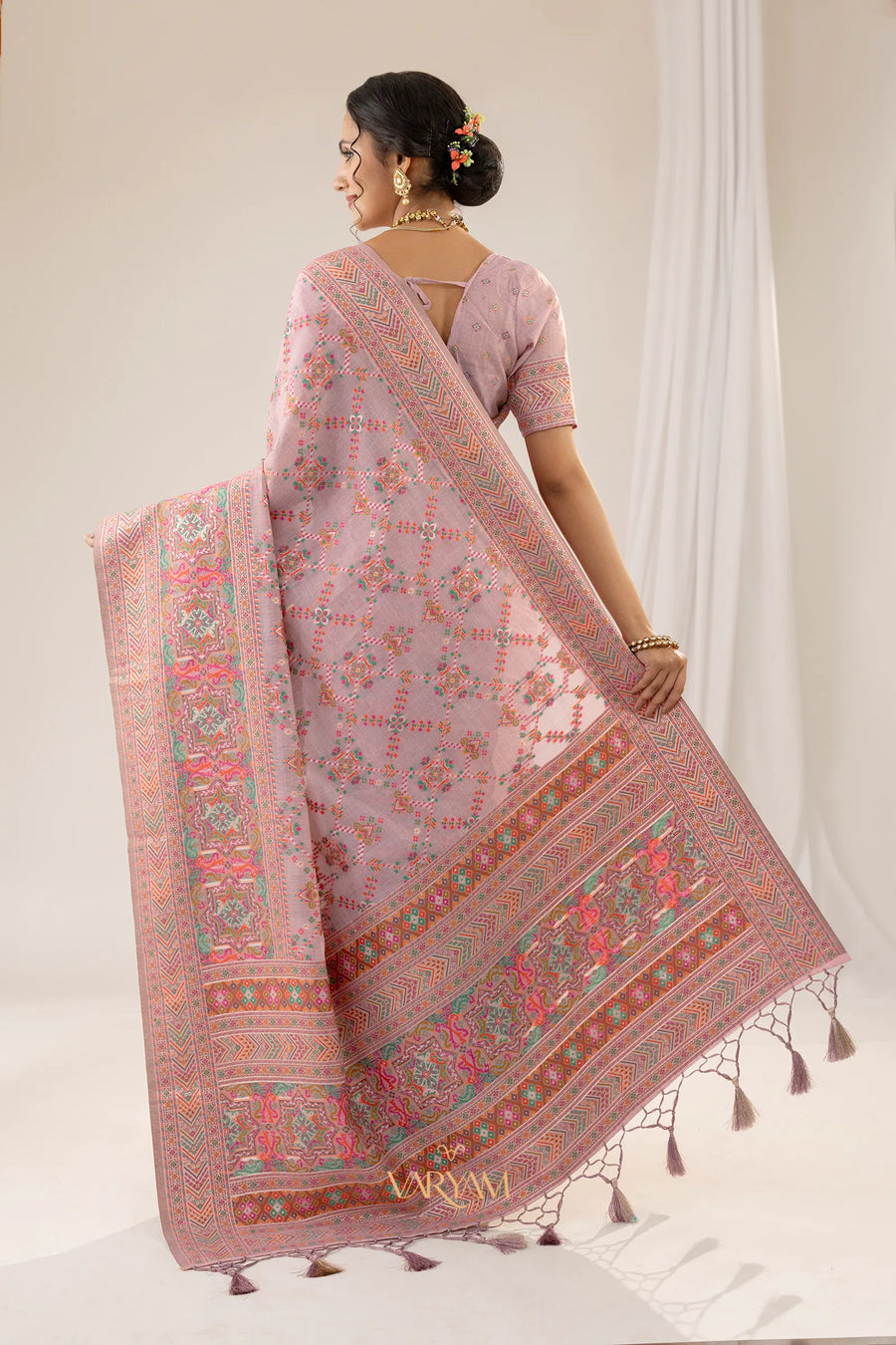 Pashmina Cotton Purple Saree