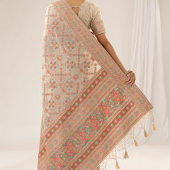 Pashmina Cotton Beige Saree