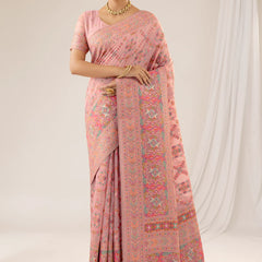 Pashmina Cotton Pink Saree