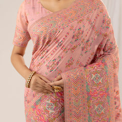 Pashmina Cotton Pink Saree