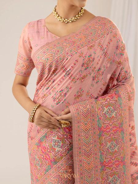 Pashmina Cotton Pink Saree