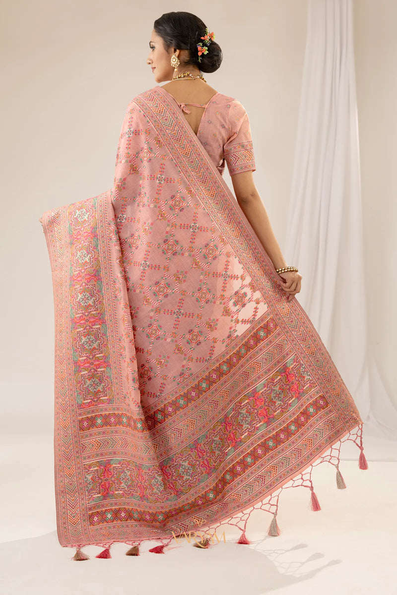 Pashmina Cotton Pink Saree