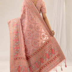 Pashmina Cotton Pink Saree