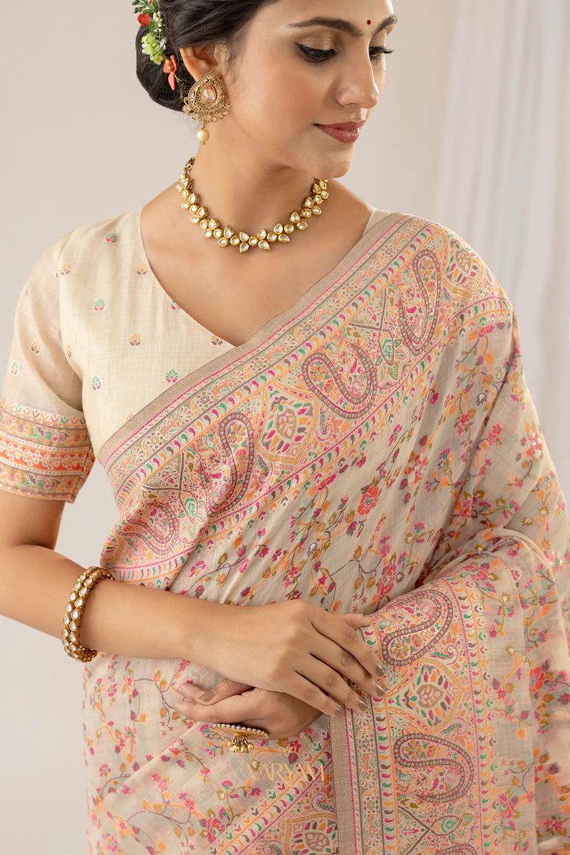 Kashmira Cotton Beige Saree