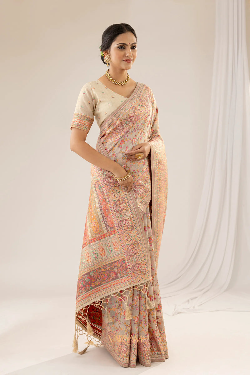 Kashmira Cotton Beige Saree