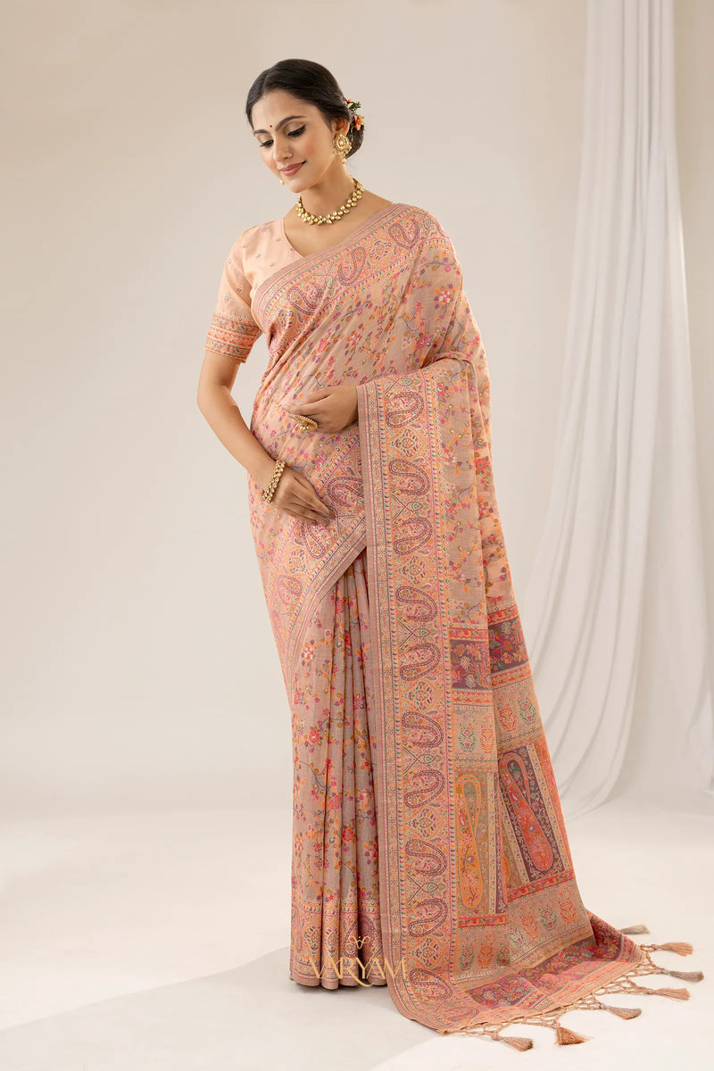 Kashmira Cotton Peach Saree