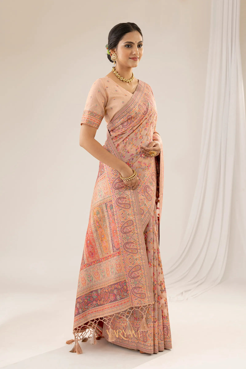 Kashmira Cotton Peach Saree