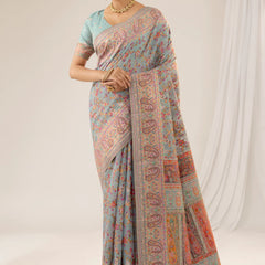 Kashmira Cotton Blue Saree