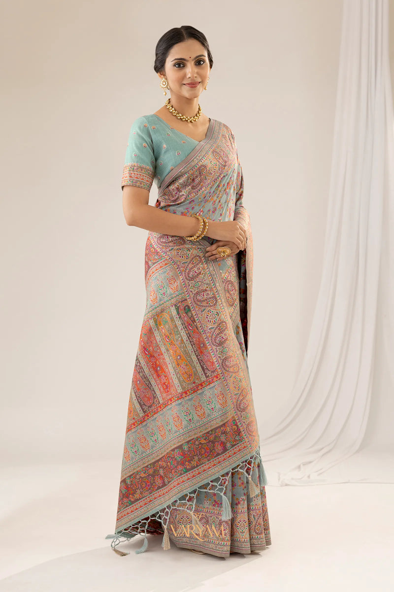 Kashmira Cotton Blue Saree