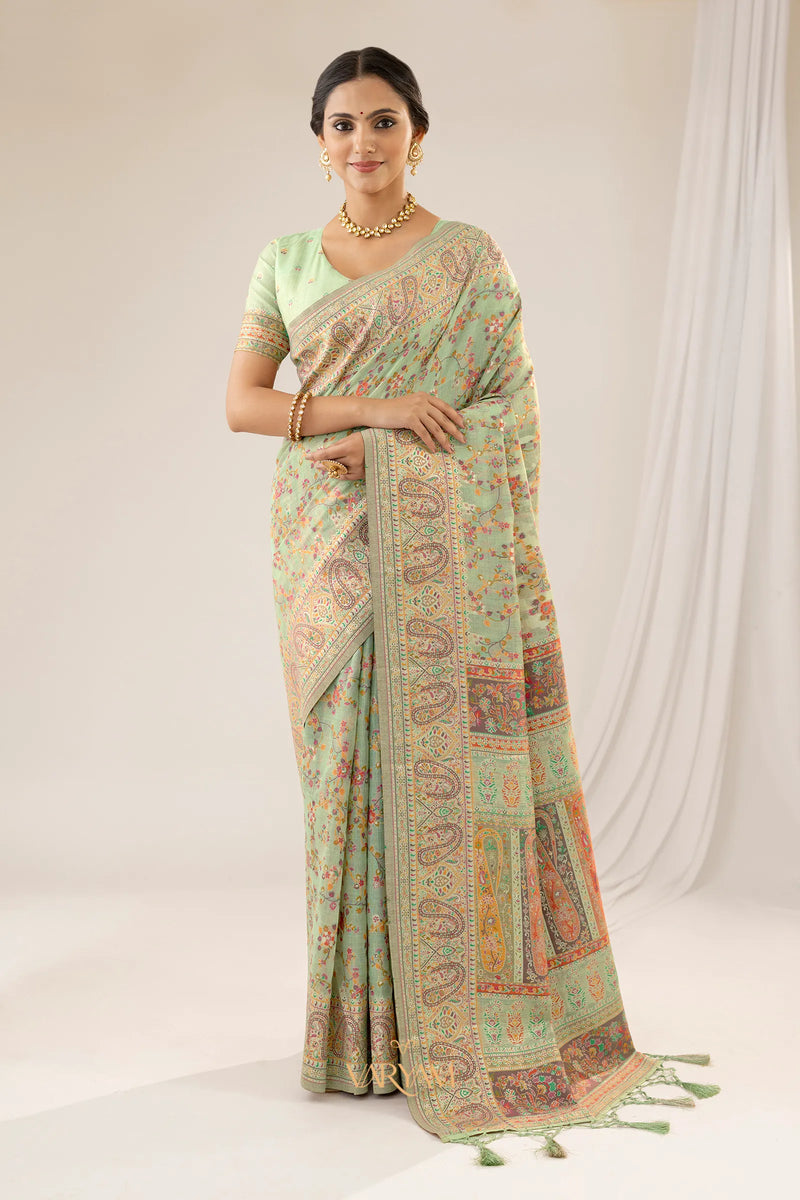 Kashmira Cotton Green Saree