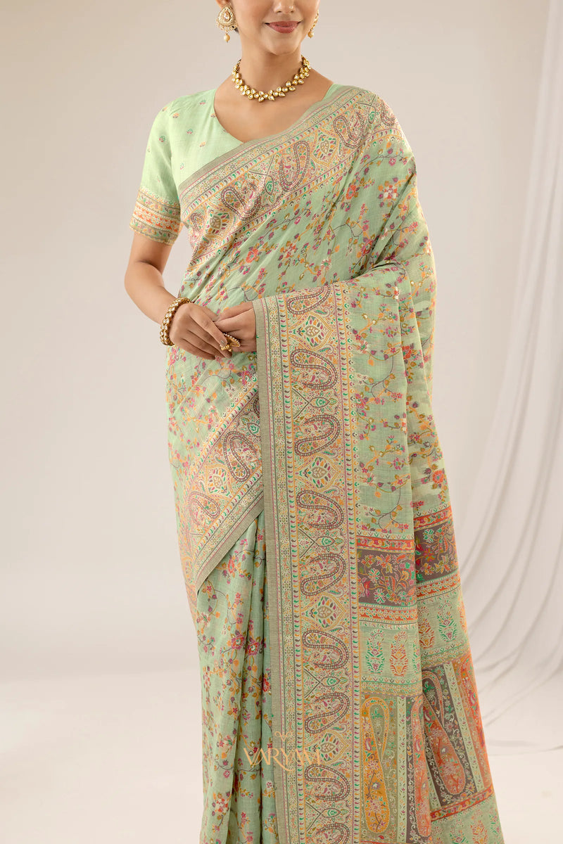 Kashmira Cotton Green Saree