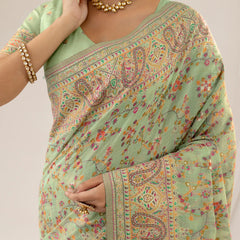 Kashmira Cotton Green Saree