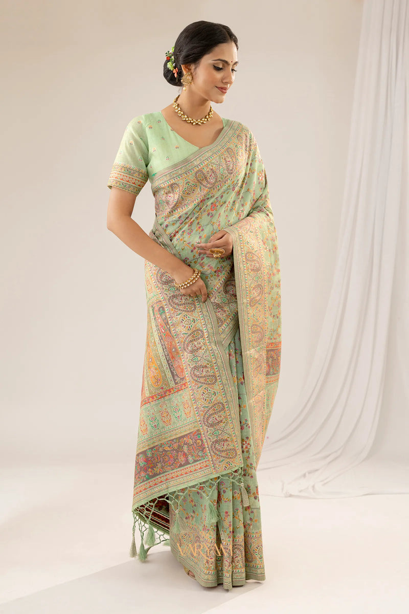 Kashmira Cotton Green Saree