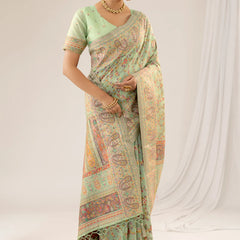 Kashmira Cotton Green Saree