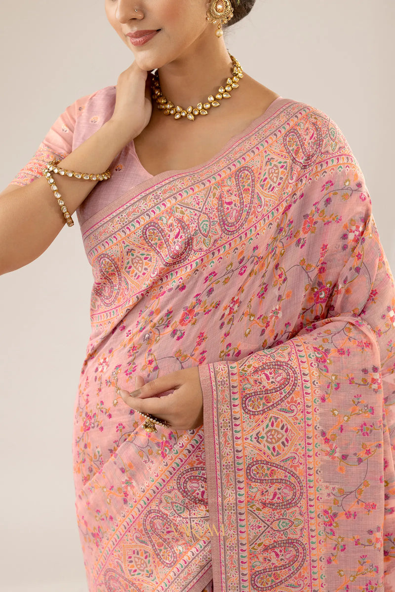 Kashmira Cotton Pink Saree