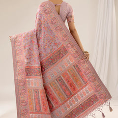 Kashmiria Cotton Purple Saree