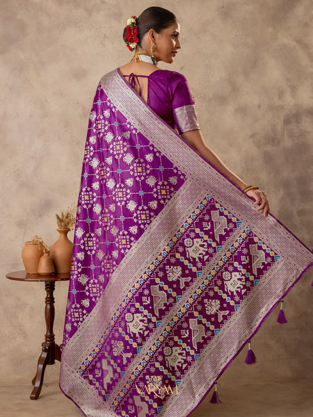 Royal Satin Purple Saree
