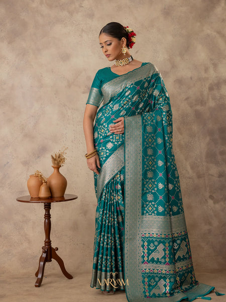 Royal Satin Green Saree