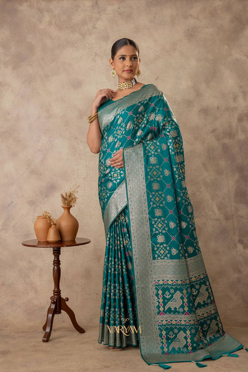 Royal Satin Green Saree