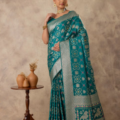 Royal Satin Green Saree