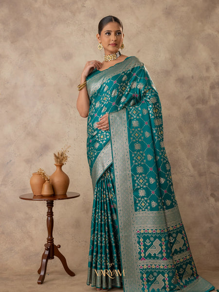 Royal Satin Green Saree