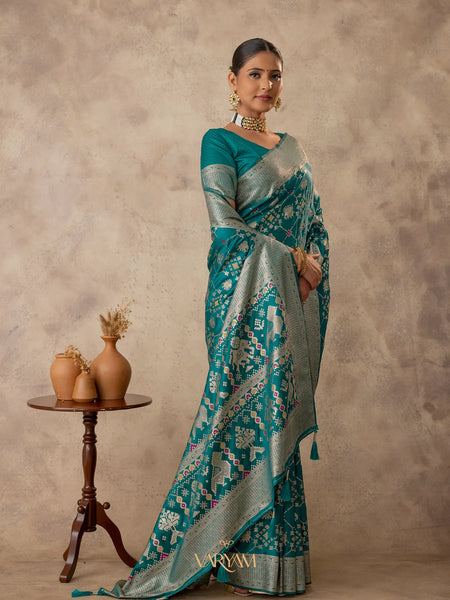 Royal Satin Green Saree