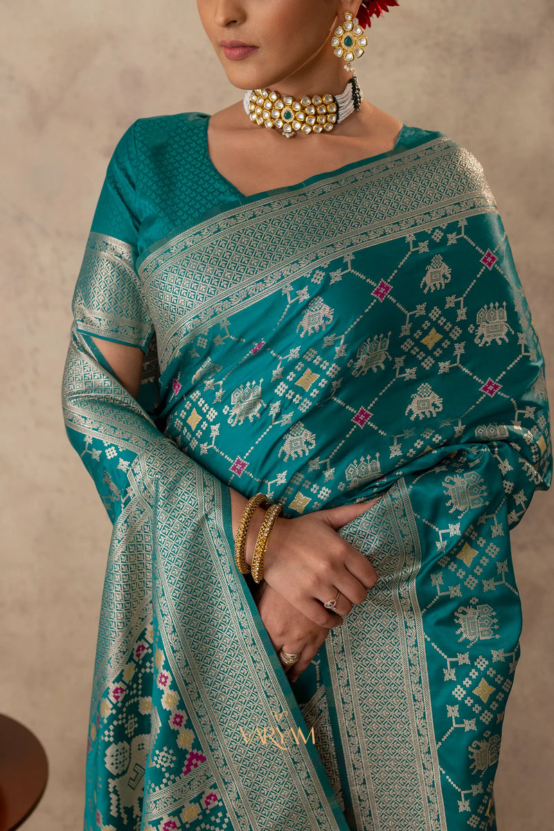 Royal Satin Green Saree