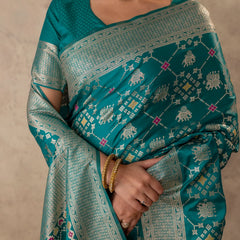 Royal Satin Green Saree