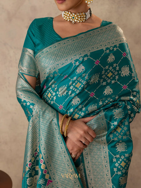 Royal Satin Green Saree