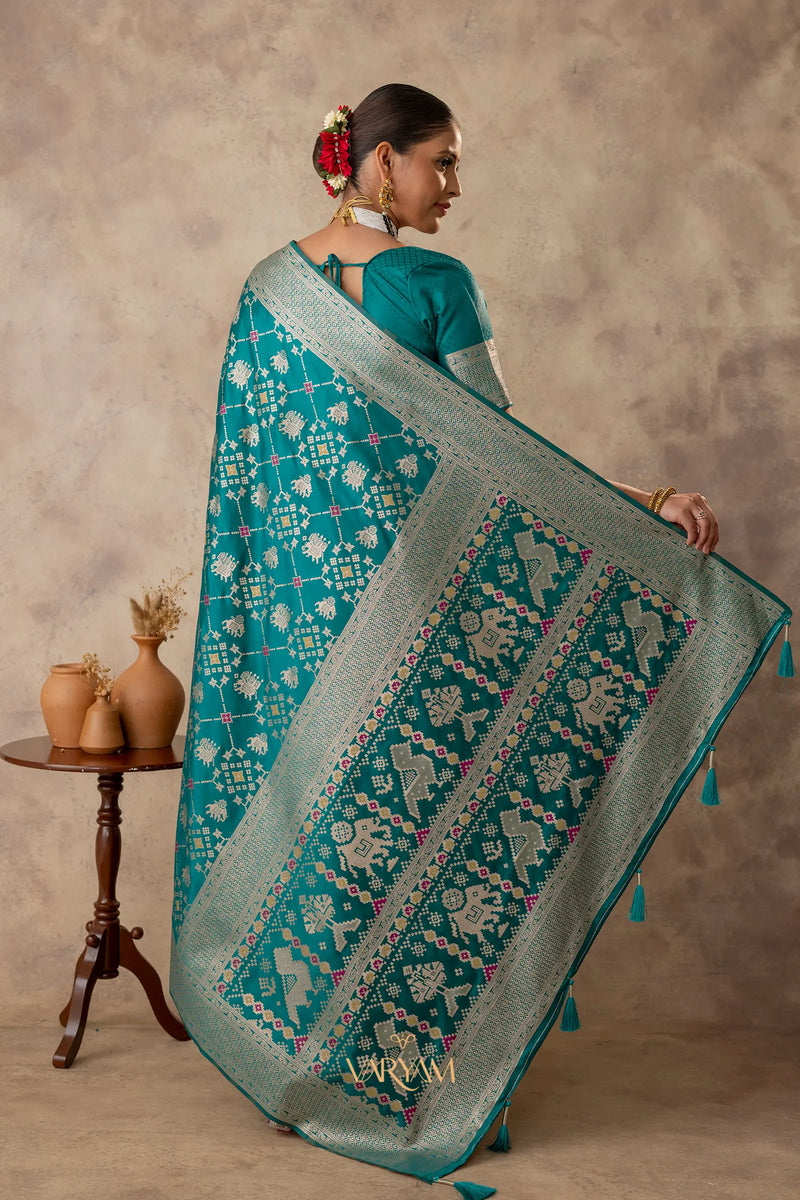 Royal Satin Green Saree