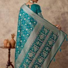 Royal Satin Green Saree