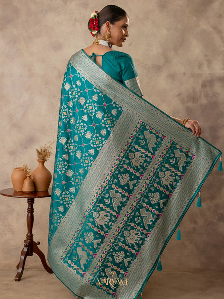 Royal Satin Green Saree